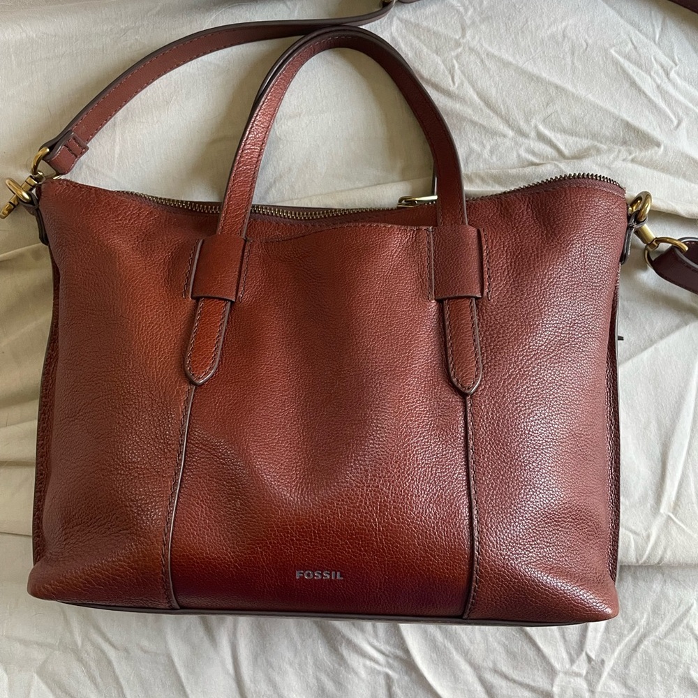 Fossil leather handbag